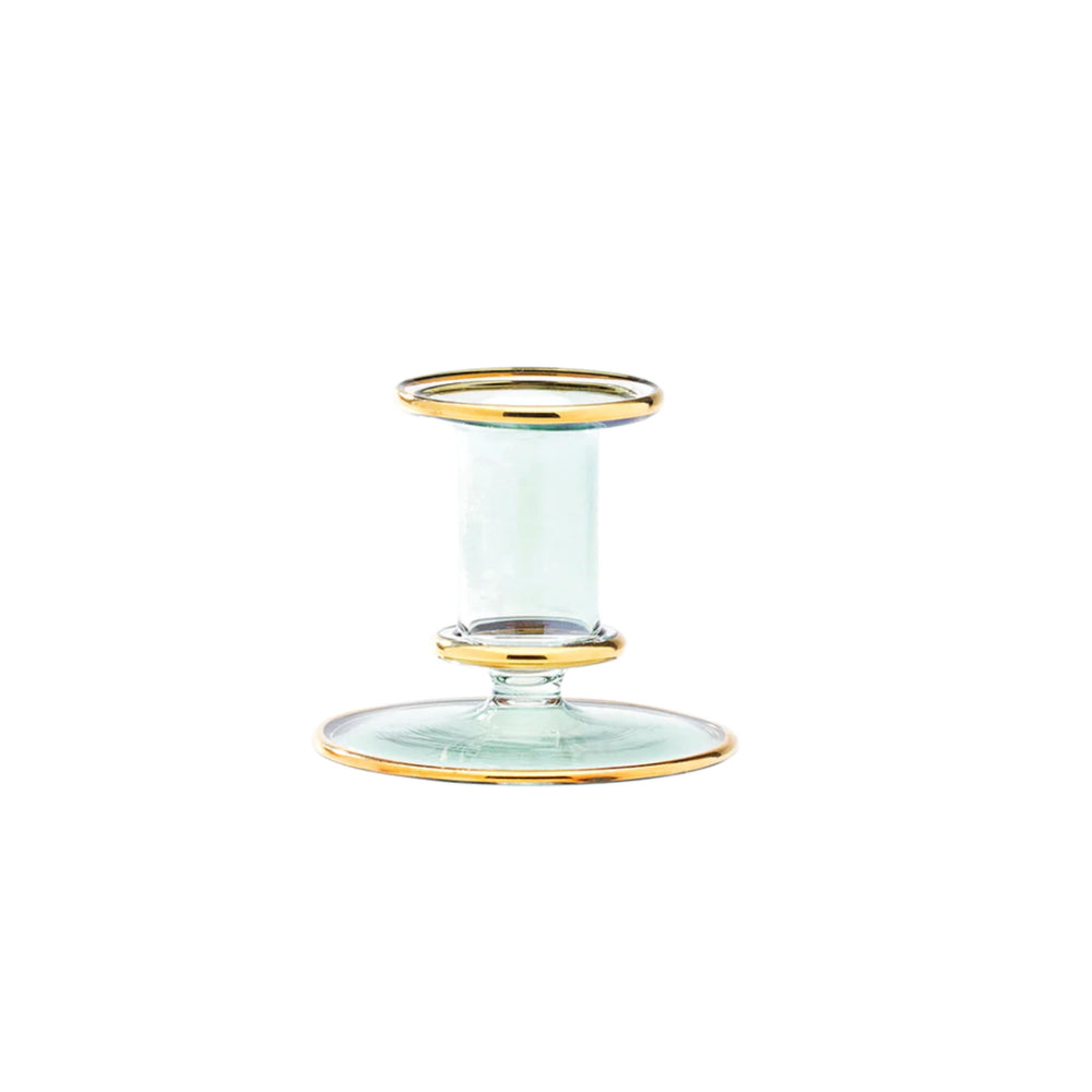 Sage Green Glass Candle Holder